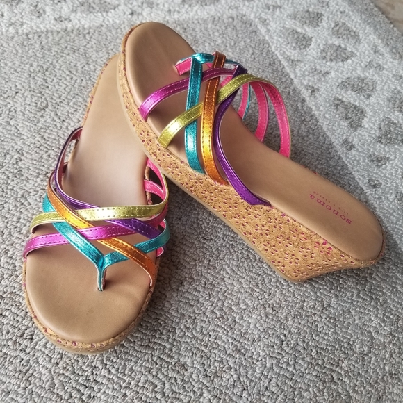 Shoes Sonoma Multicolored Wedge Shoes Girls Size 5 Poshmark